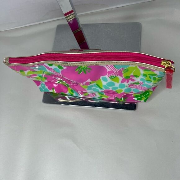 Lilly Pulitzer for Estee Lauder Floral Print Pink Multicolor Small Makeup Bag - Picture 5 of 7